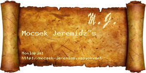 Mocsek Jeremiás névjegykártya